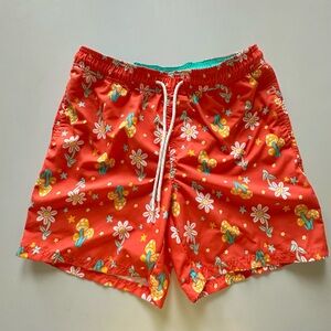 No Boundaries Red Floral Swim Shorts